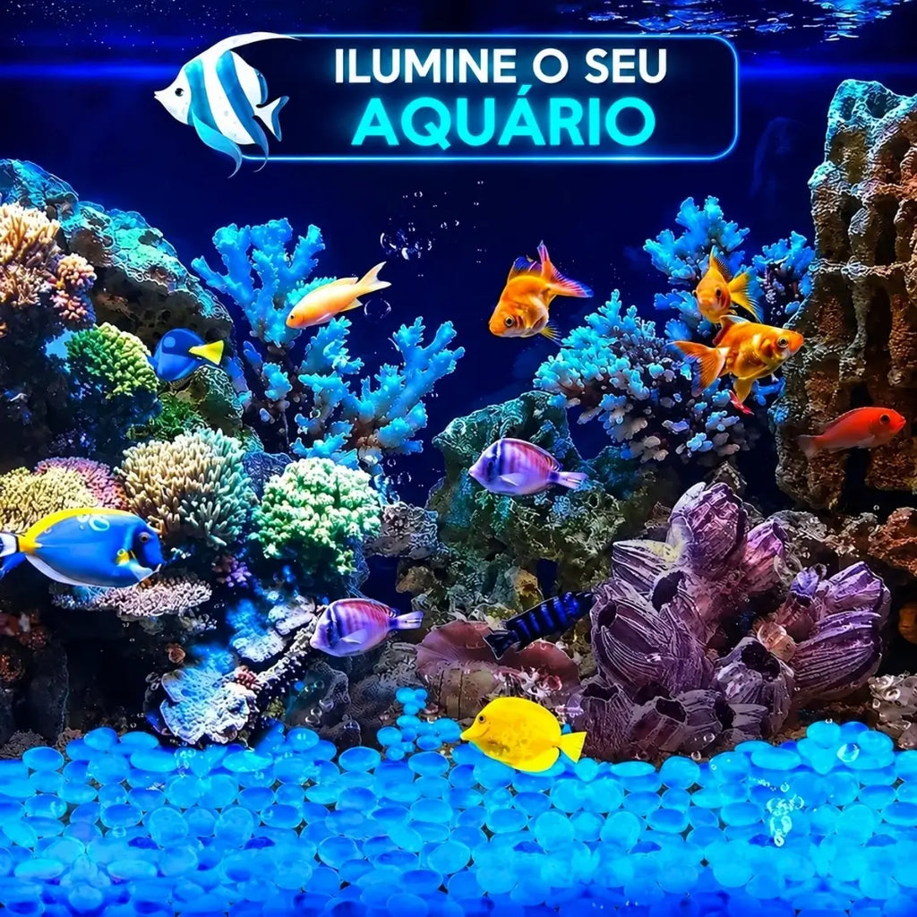 Pedras luminosas para jardim seixos decorativos 500 peças tazmo casa ilumine seu aquário 