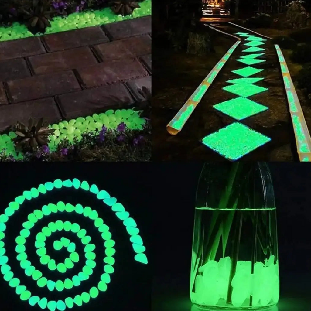 Pedras luminosas para jardim seixos decorativos 500 peças tazmo casa verde decorando vários caminhos de jardim 