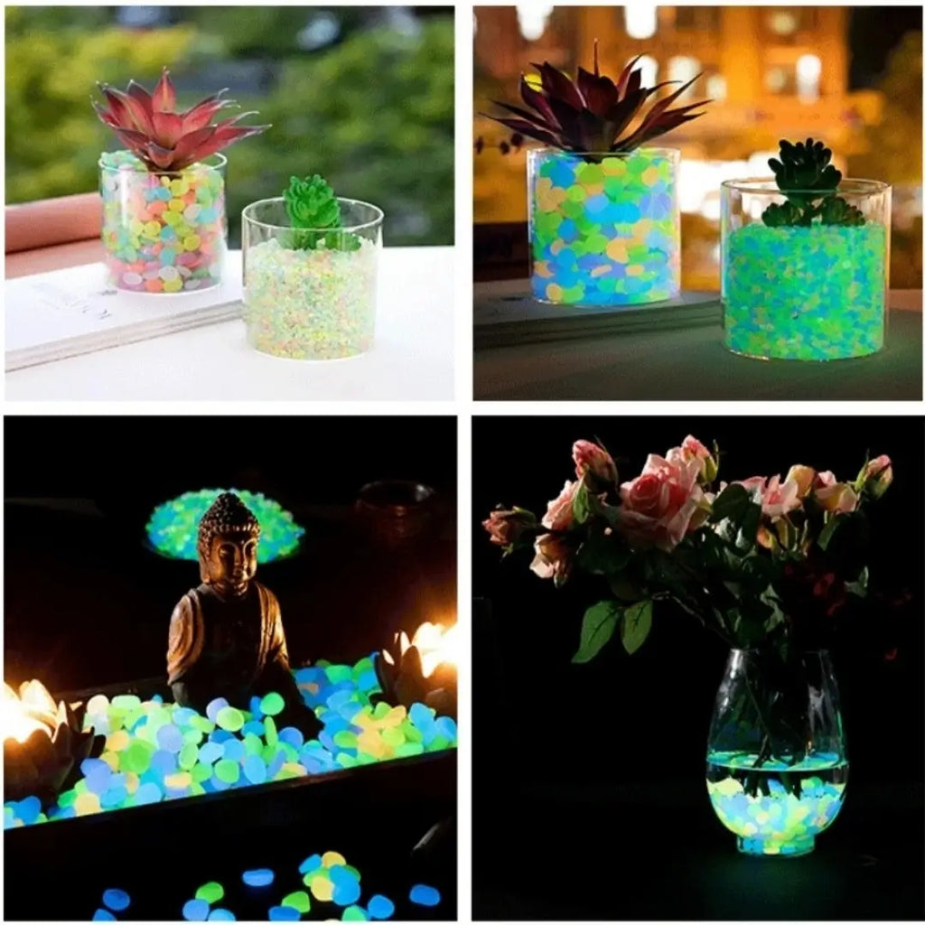 Pedras luminosas para jardim seixos decorativos 500 peças tazmo casa colorida em vasos de plantas e flores 