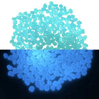 Pedras luminosas para jardim seixos decorativos 500 peças tazmo casa azul acesa e apagada 