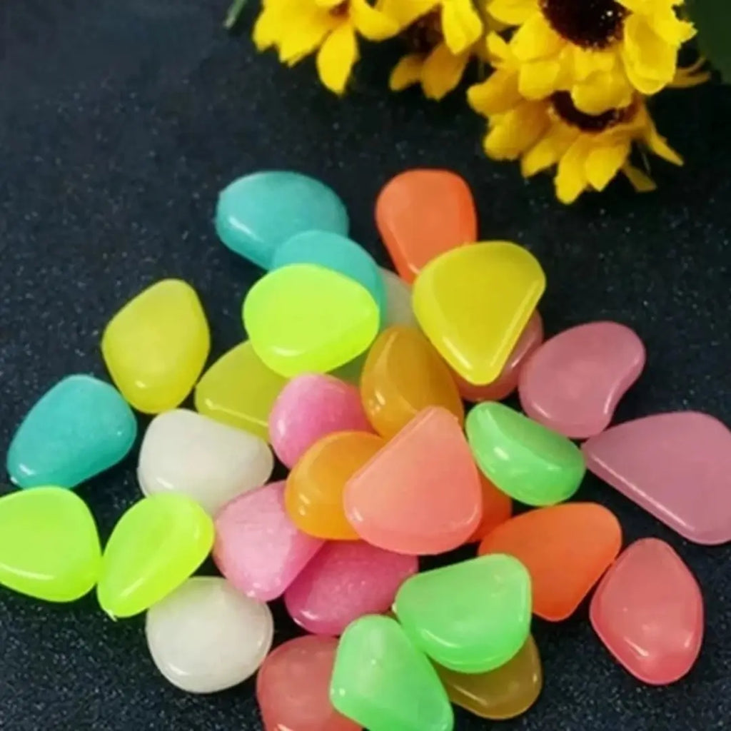 Pedras luminosas para jardim seixos decorativos 500 peças tazmo casa colorida 