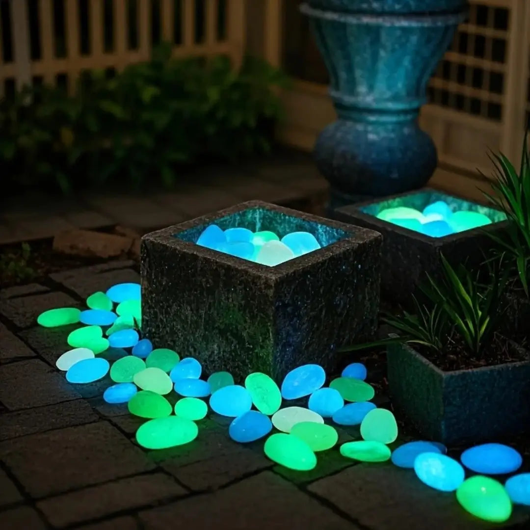 Pedras luminosas para jardim seixos decorativos 500 peças tazmo casa decorando jarros no jardim 