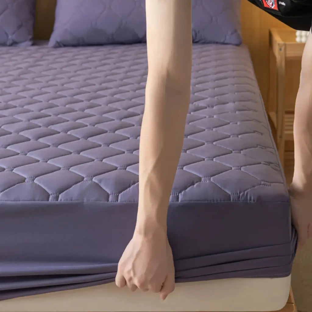 Capa para colchão impermeável confortável roxo tazmo casa solteiro king 