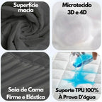 Capa para colchão impermeável confortável roxo tazmo casa casal com proteção contra liquidos 