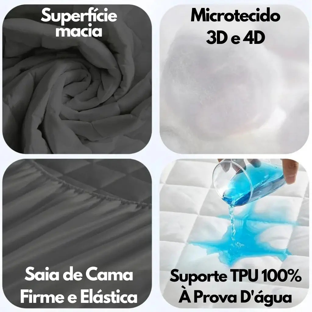 Capa para colchão impermeável confortável roxo tazmo casa casal com proteção contra liquidos 