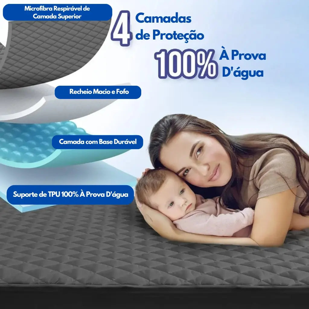 Capa para colchão impermeável confortável roxo tazmo casa com camadas de proteção contra líquidos 