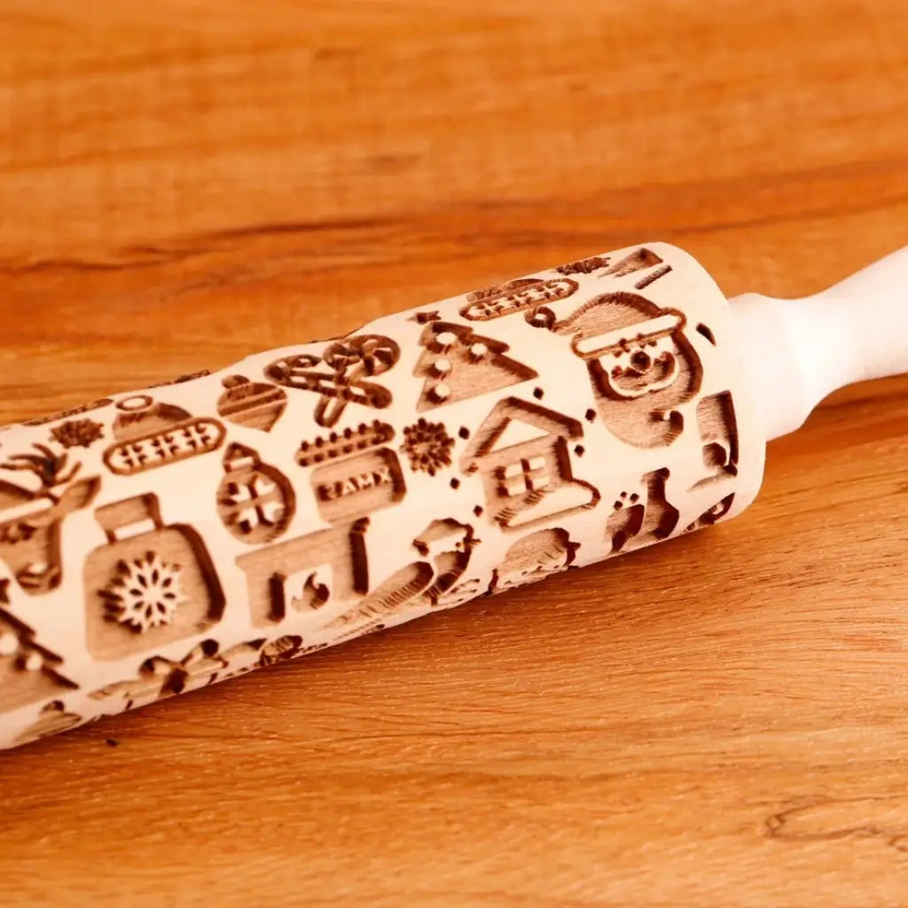 Rolo de massa para biscoito decorado de natal pino artesanal natalino 