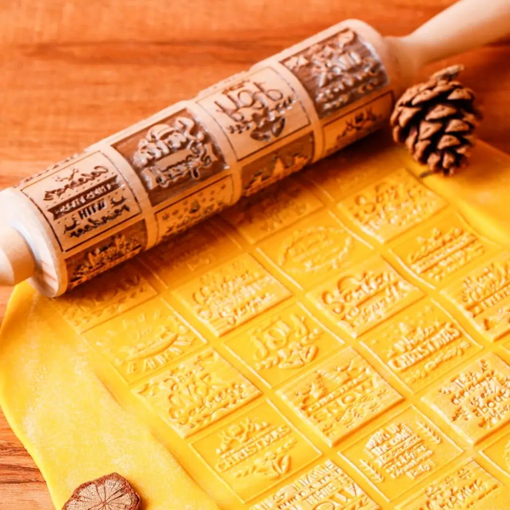Rolo de massa para biscoito decorado de natal pino artesanal decoração natalina tazmo 