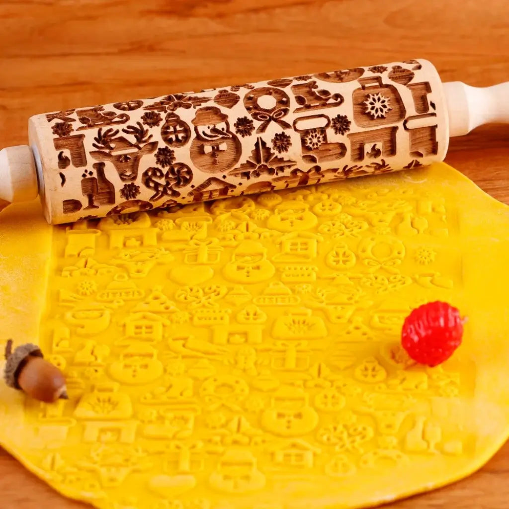 Rolo de massa para biscoito decorado de natal pino artesanal bonecos de natal 