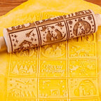 Rolo de massa para biscoito decorado de natal pino artesanal merry christmas capela de natal 