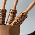 Rolo massa biscoito decorado pino artesanal de madeira 5 designs natal gourmet 