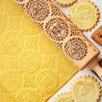 Rolo massa biscoito decorado pino artesanal de madeira 5 designs cozinha afetiva 