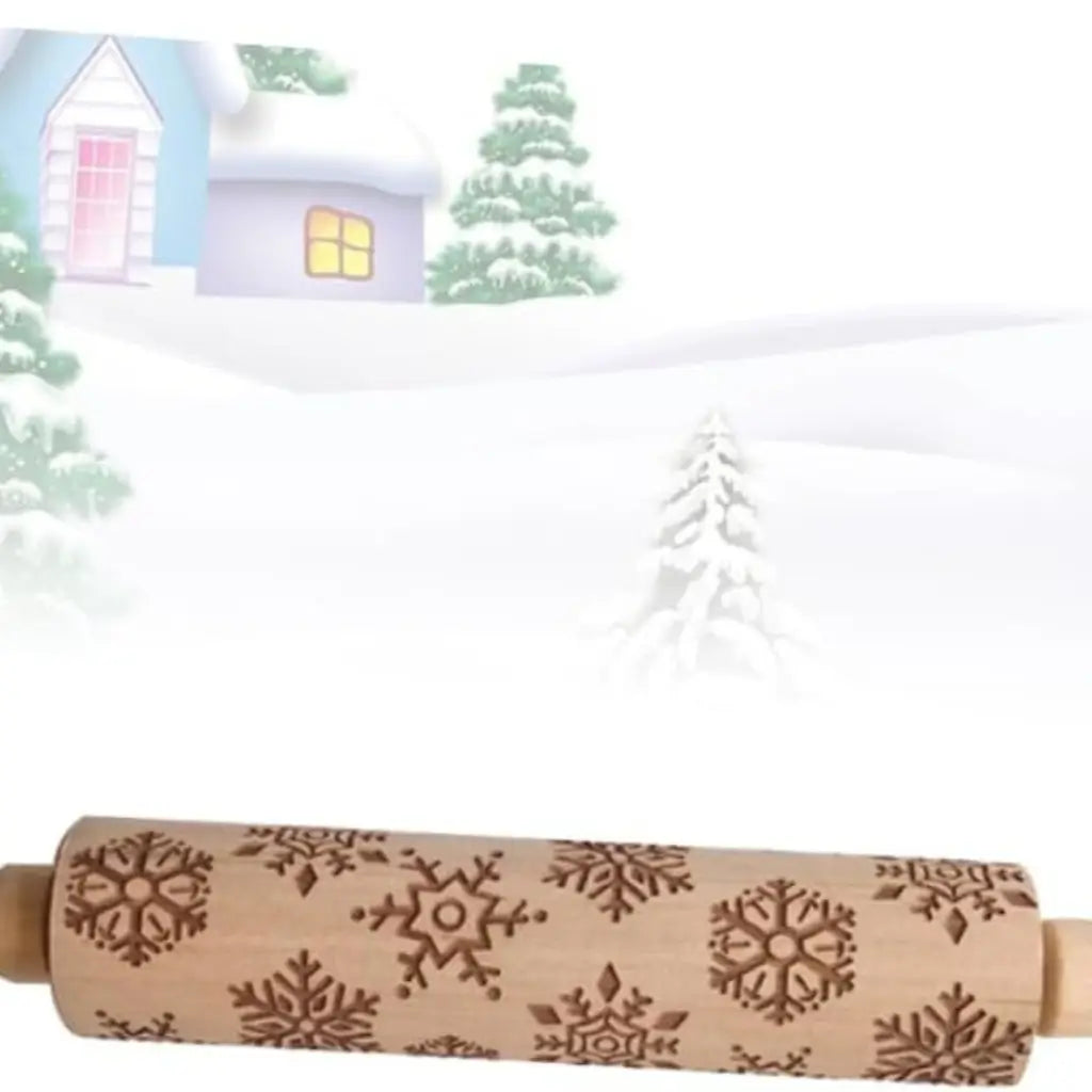 Rolo massa biscoito decorado pino artesanal de madeira 5 designs flocos de neve natalino 