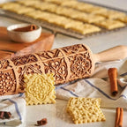 Rolo massa biscoito decorado pino artesanal de madeira 5 designs tazmo casa loja oficial 