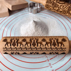 Rolo massa biscoito decorado pino artesanal de madeira 5 designs receitas de natal 