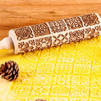 Rolo de massa biscoito decorado pino criativo treliça florais 