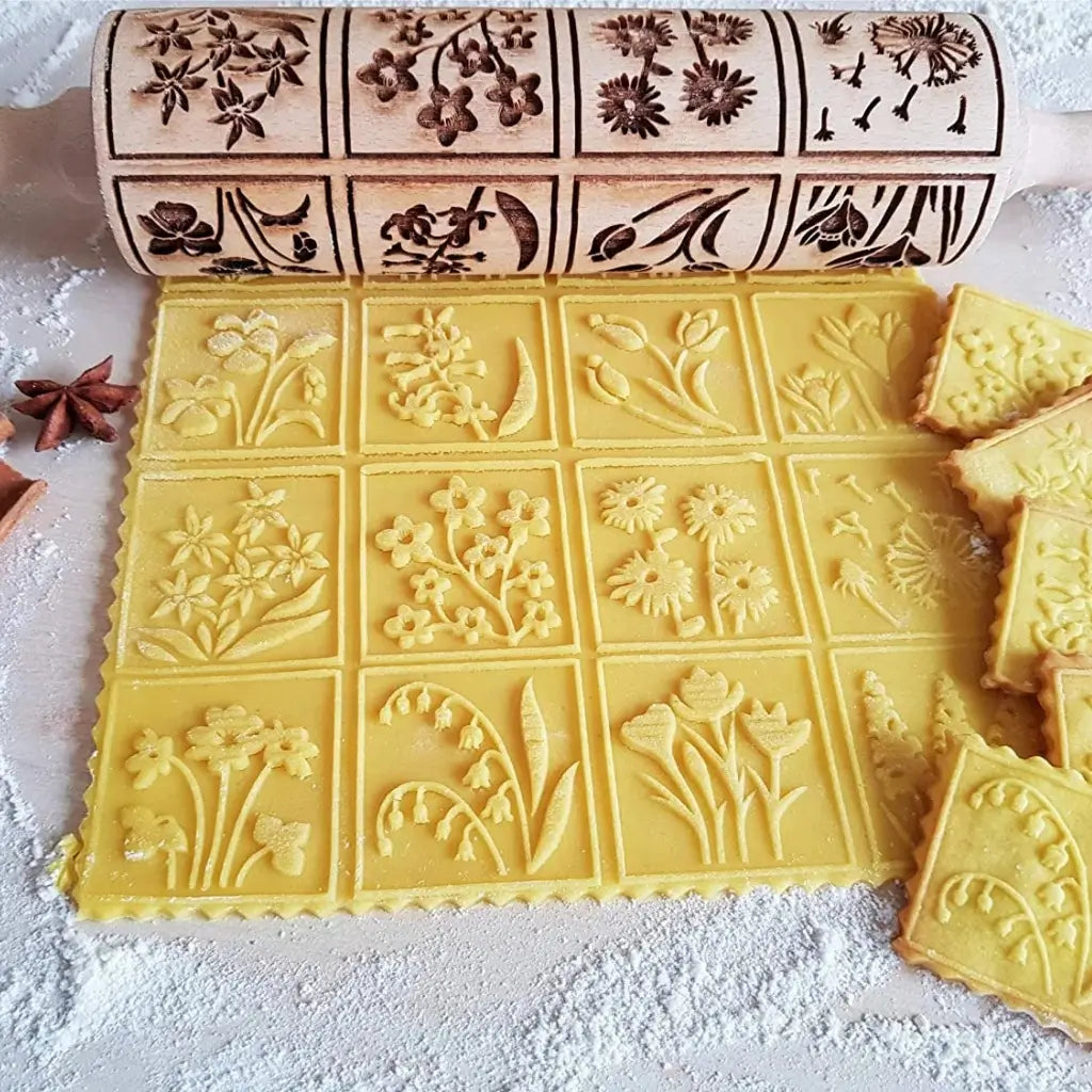 Rolo biscoito decorado com flores pino garden cookies artesanal detalhes de flores 