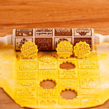 Rolo de Massa Biscoito Decorado Natal Pino Artesanal Merry Christmas