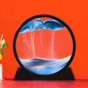AMPULHETA PAISAGEM 3D QUADRO DE AREIA EM VIDRO SANDSCAPE PRETO