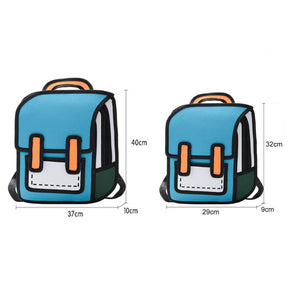 MOCHILA ESTUDANTIL DESENHO CRIATIVO 2D TAZMO.