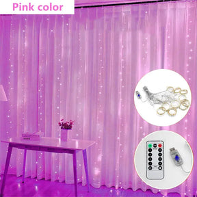 CORTINA LED LUZES CORDA DECORAÇÃO DE NATAL