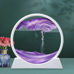 AMPULHETA PAISAGEM 3D QUADRO DE AREIA EM VIDRO SANDSCAPE BRANCO