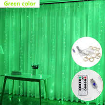CORTINA LED LUZES CORDA DECORAÇÃO DE NATAL