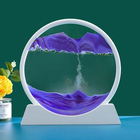 AMPULHETA PAISAGEM 3D QUADRO DE AREIA EM VIDRO SANDSCAPE BRANCO