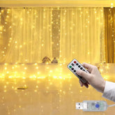 CORTINA LED LUZES CORDA DECORAÇÃO DE NATAL