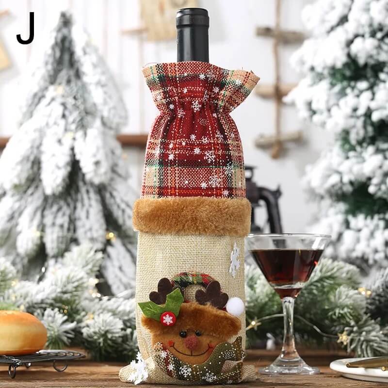 CAPAS DE VINHO E CHAMPAGNE DECORAÇÃO DE NATAL