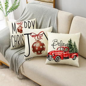 CAPAS DE ALMOFADAS EM LINHO ALGODÃO MERRY CHRISTMAS