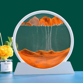 AMPULHETA PAISAGEM 3D QUADRO DE AREIA EM VIDRO SANDSCAPE BRANCO