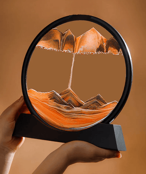 AMPULHETA PAISAGEM 3D QUADRO DE AREIA EM VIDRO SANDSCAPE PRETO