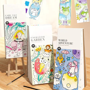 CADERNO DE PINTURA EDUCATIVA COM PINCEL, ART POCKET COMBO 3 EM 1.