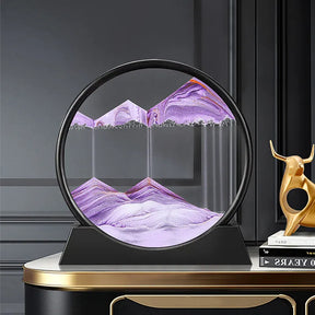 AMPULHETA PAISAGEM 3D QUADRO DE AREIA EM VIDRO SANDSCAPE PRETO