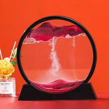 AMPULHETA PAISAGEM 3D QUADRO DE AREIA EM VIDRO SANDSCAPE PRETO
