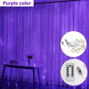 CORTINA LED LUZES CORDA DECORAÇÃO DE NATAL