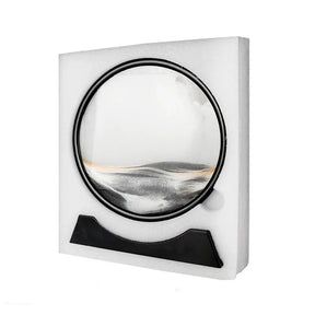 AMPULHETA PAISAGEM 3D QUADRO DE AREIA EM VIDRO SANDSCAPE PRETO