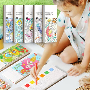 CADERNO DE PINTURA EDUCATIVA COM PINCEL, ART POCKET COMBO 3 EM 1.