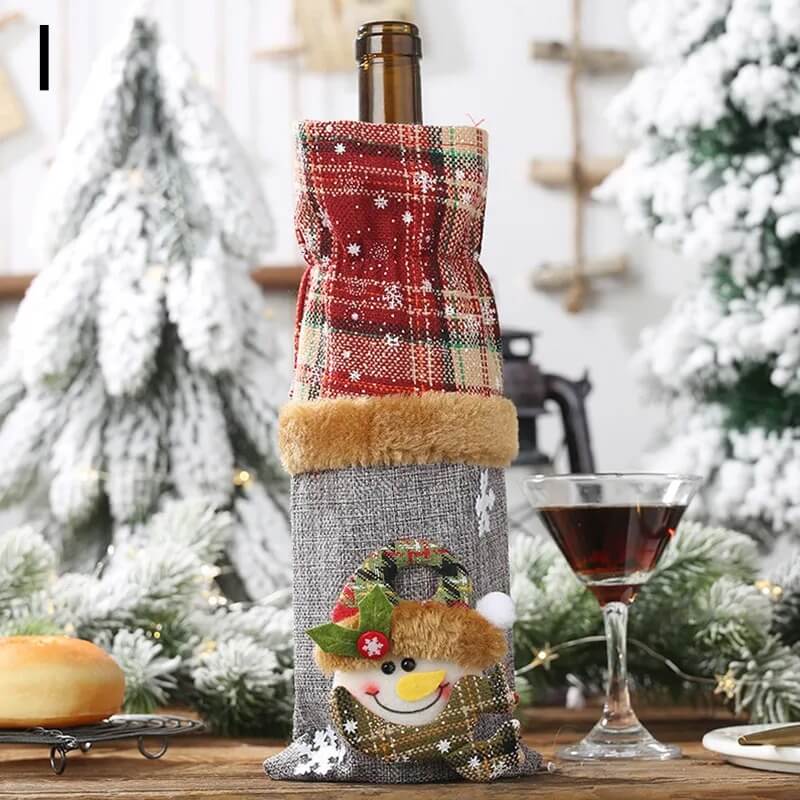 CAPAS DE VINHO E CHAMPAGNE DECORAÇÃO DE NATAL