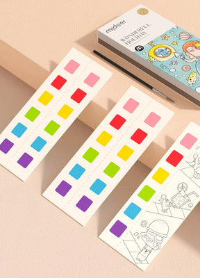 CADERNO DE PINTURA EDUCATIVA COM PINCEL, ART POCKET COMBO 3 EM 1.