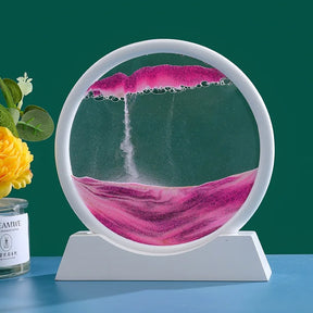 AMPULHETA PAISAGEM 3D QUADRO DE AREIA EM VIDRO SANDSCAPE BRANCO