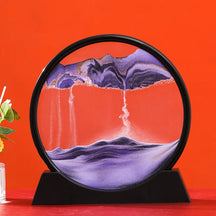AMPULHETA PAISAGEM 3D QUADRO DE AREIA EM VIDRO SANDSCAPE PRETO