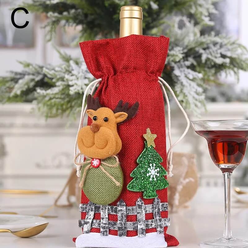 CAPAS DE VINHO E CHAMPAGNE DECORAÇÃO DE NATAL