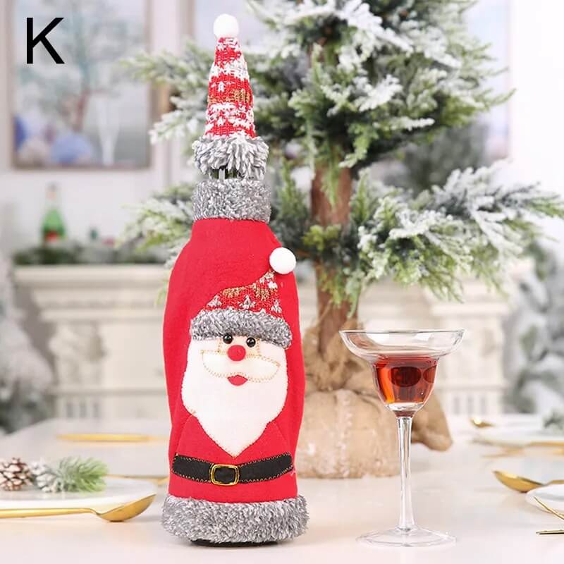 CAPAS DE VINHO E CHAMPAGNE DECORAÇÃO DE NATAL