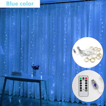CORTINA LED LUZES CORDA DECORAÇÃO DE NATAL
