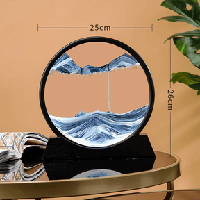 AMPULHETA PAISAGEM 3D QUADRO DE AREIA EM VIDRO SANDSCAPE PRETO