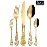 Jogo de Talheres Dourado Conjunto Agata 5PÇ