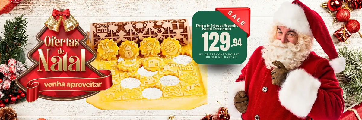 rolo decorado para biscoitos feliz natal loja tazmo casa 