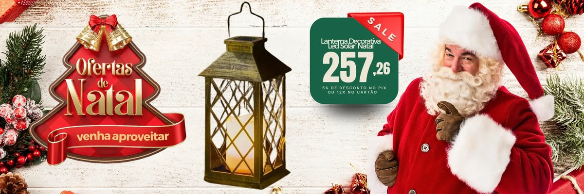 lanterna decorativa para natal com led solar recarrega com a luz do sol e iluminação a noite ativando bateria 